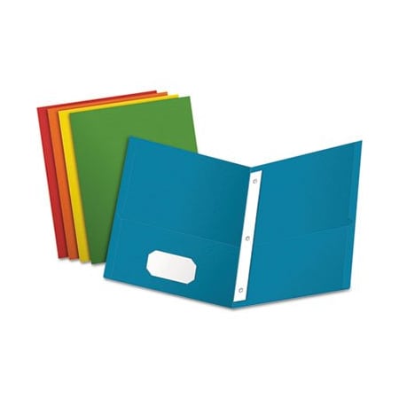 Tops Business Forms Oxford, Twin-Pocket Folders With 3 Fasteners, Letter, 1/2in Capacity, Assorted, 25PK 57713